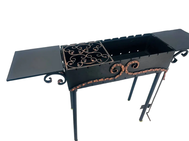 Мангал стаціонарний кований зі столиками MG-5054 фото